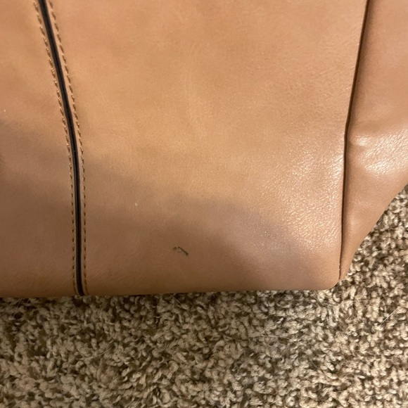 Tan faux leather backpack-purse - Picture 2 of 3